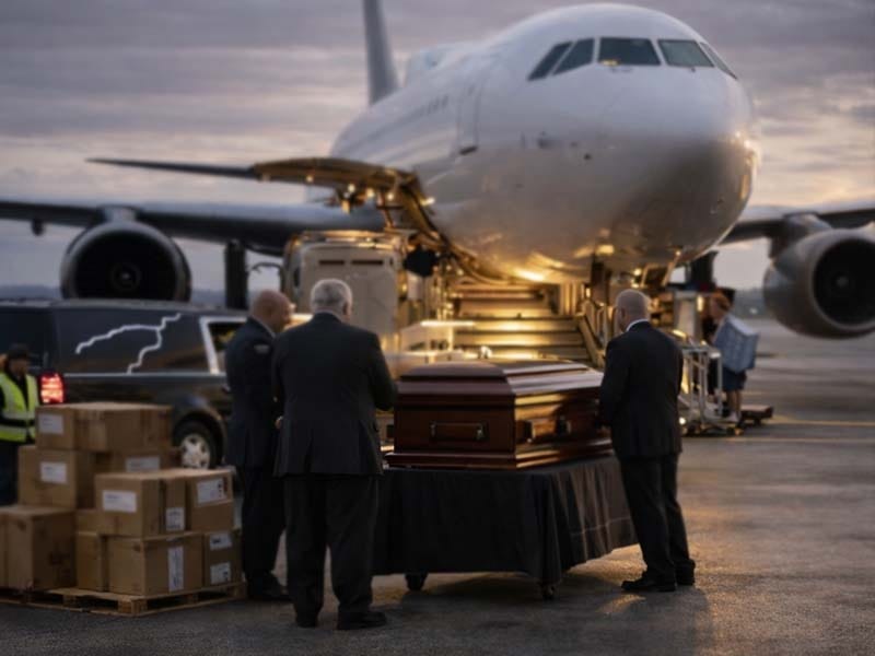 Body shipping by air transportation coordinated by Harmony Funeral Home in Brooklyn NY