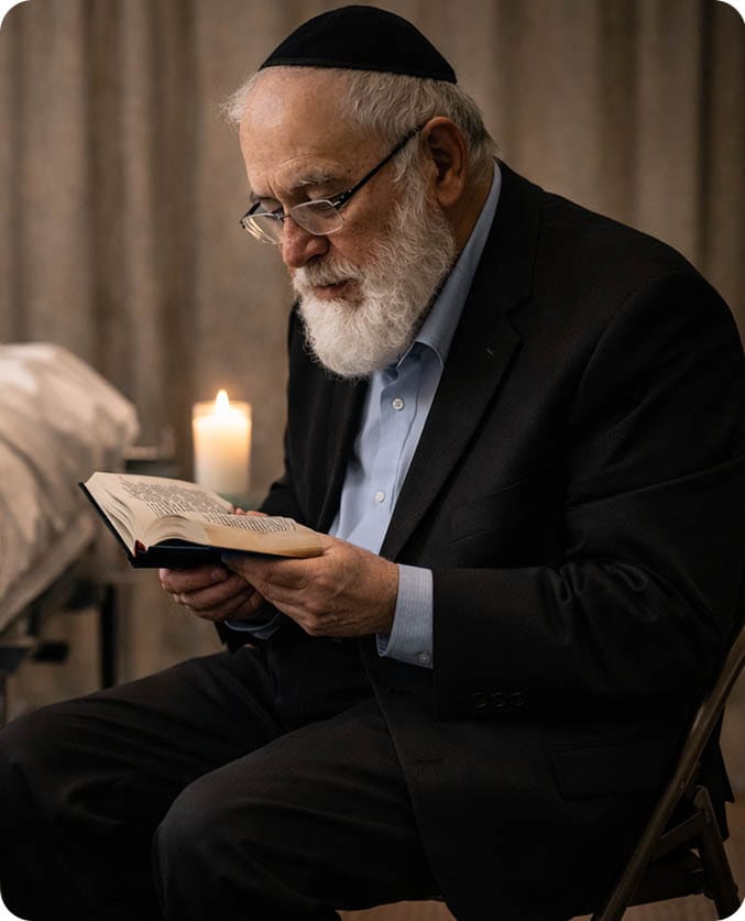Clergy member offering prayer during a memorial service for families in Midwood Brooklyn