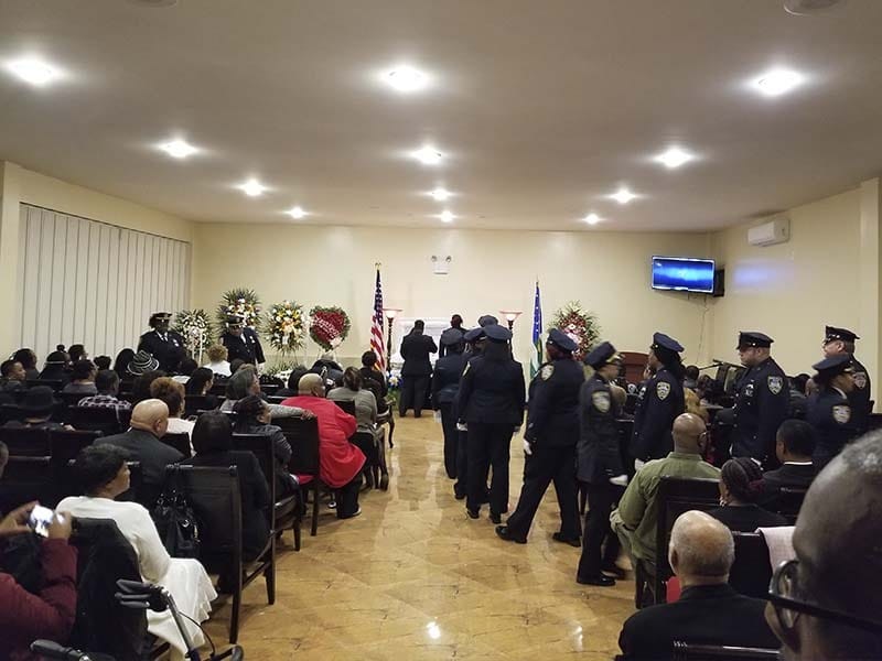 Funeral service ceremony held at Harmony Funeral Home in Brooklyn NY