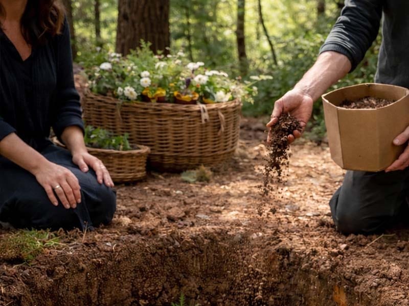 Environmentally friendly natural burial service coordinated by Harmony Funeral Home in Brooklyn NY