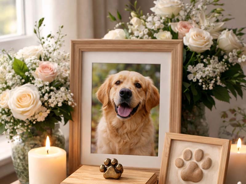 Pet memorial service honoring a beloved pet at Harmony Funeral Home 2200 Clarendon Rd Brooklyn NY 11226