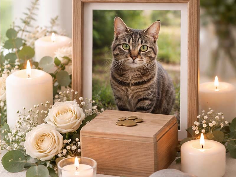 Memorial ceremony for a beloved cat at Harmony Funeral Home in Brooklyn NY